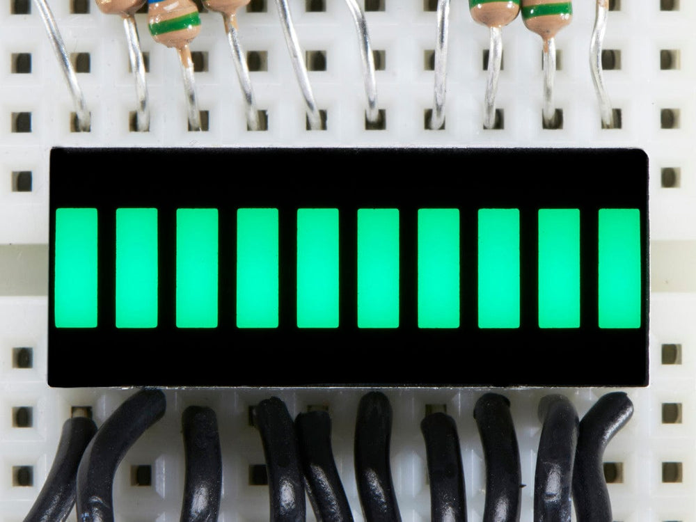 10 Segment Light Bar Graph LED Display - Pure Green (KWL-R1025PGB) by The Pi Hut - The Pi Hut