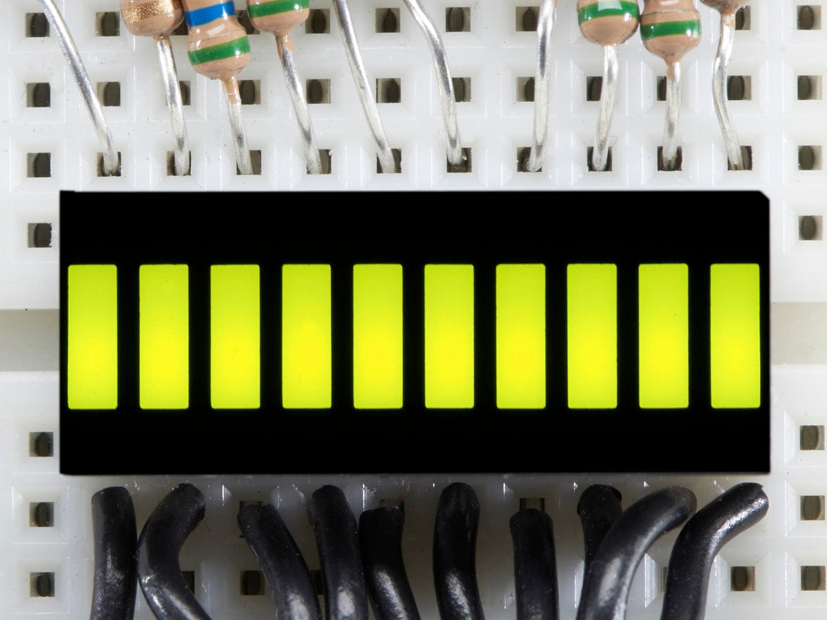 10 Segment Light Bar Graph LED Display - Yellow-Green by The Pi Hut - The Pi Hut