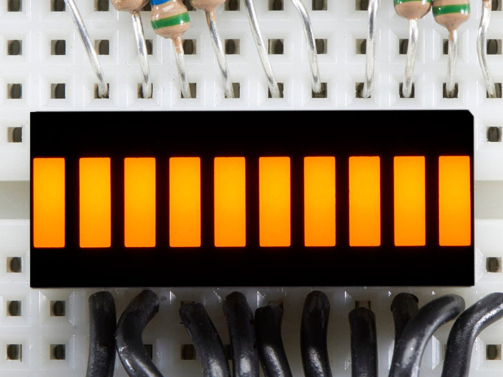 10 Segment Light Bar Graph LED Display - Yellow by The Pi Hut - The Pi Hut