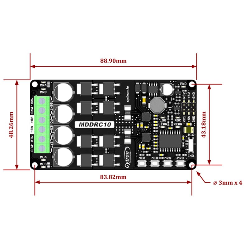 10A 2-Channel 7-30V DC Motor Driver for RC by Cytron - The Pi Hut