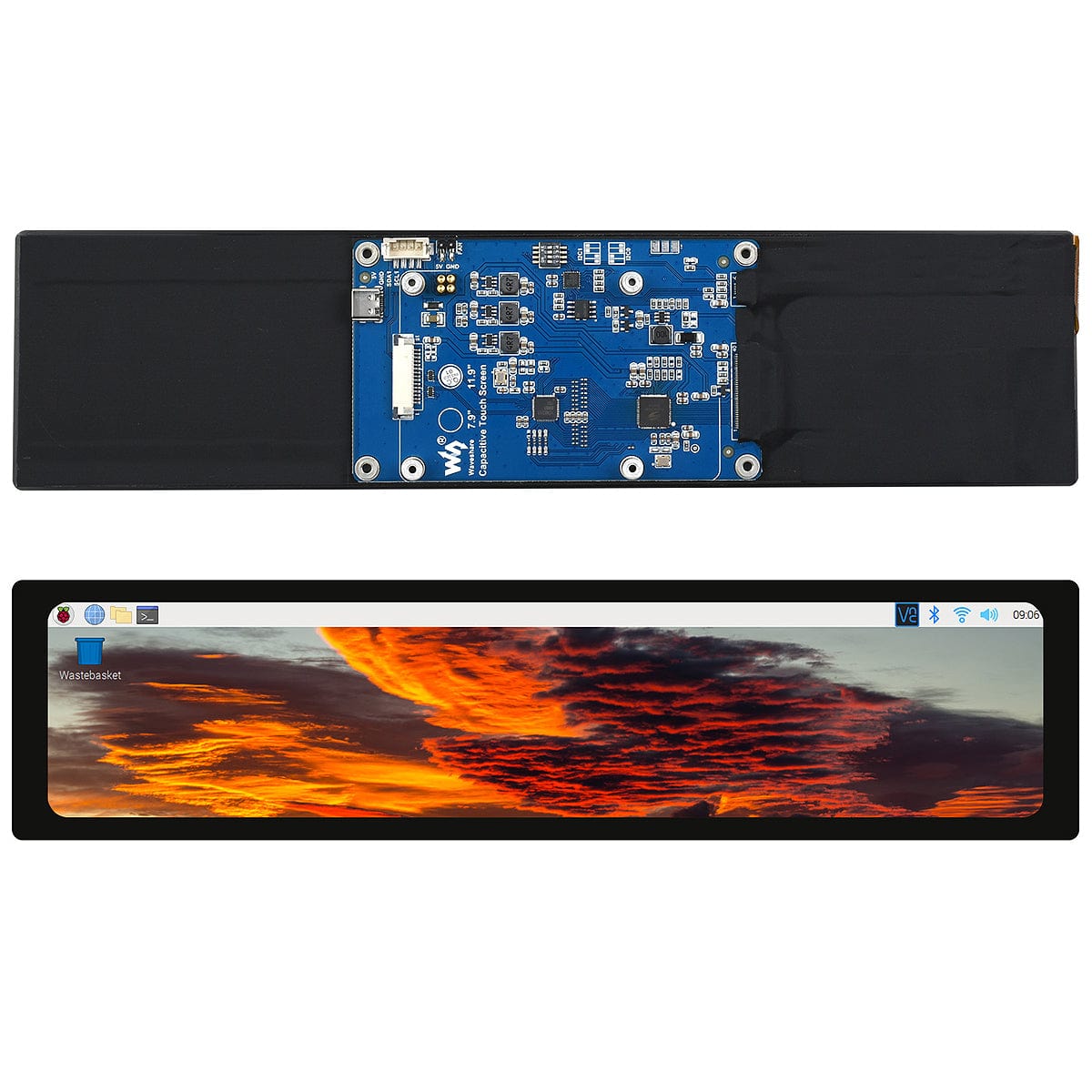 11.9" DSI IPS Capacitive Touchscreen Display for Raspberry Pi (320x1480) by Waveshare - The Pi Hut