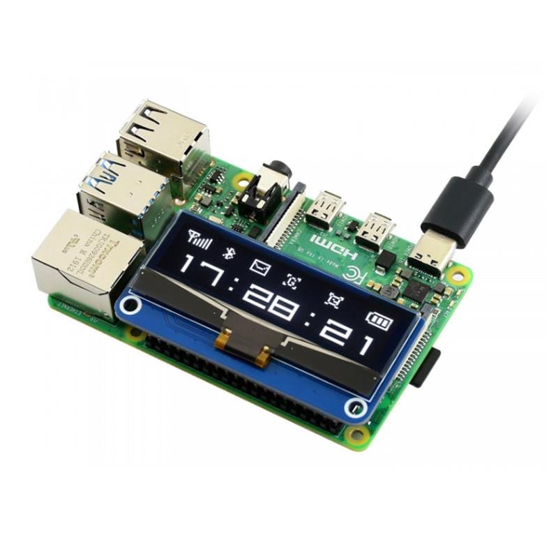 128×32 2.23inch OLED display HAT for Raspberry Pi by Waveshare - The Pi Hut