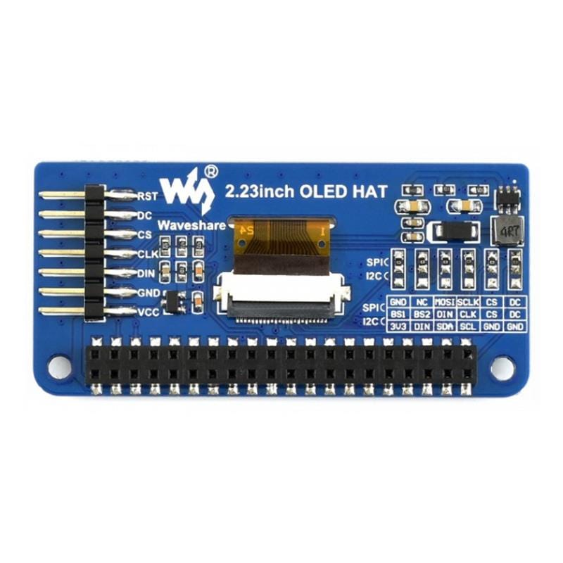 128×32 2.23inch OLED display HAT for Raspberry Pi by Waveshare - The Pi Hut