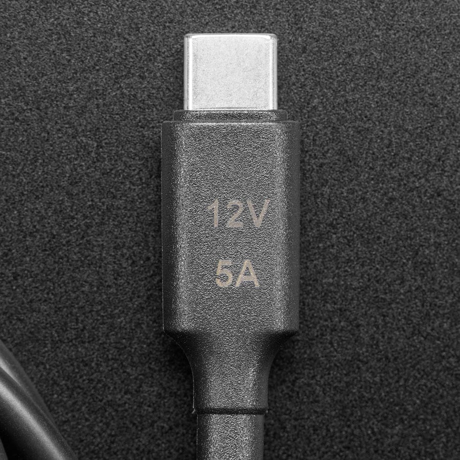 12V 5A USB-C 3.1 PD to 5.5mm Barrel Jack Cable - 1.2m with E-Mark by The Pi Hut - The Pi Hut