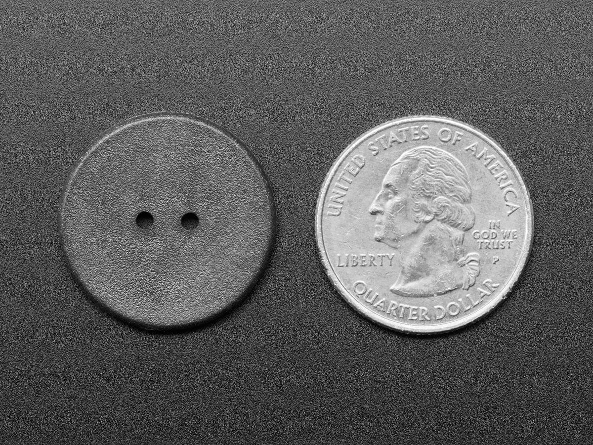 13.56MHz RFID/NFC Black Sewable Button - NTAG213 (24mm Diameter) by The Pi Hut - The Pi Hut