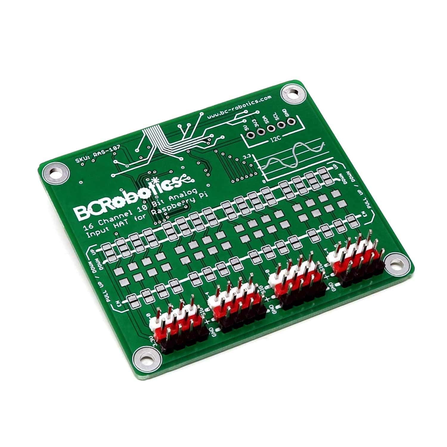 16 Channel Analog Input HAT – ADC for Raspberry Pi by BCRobotics - The Pi Hut