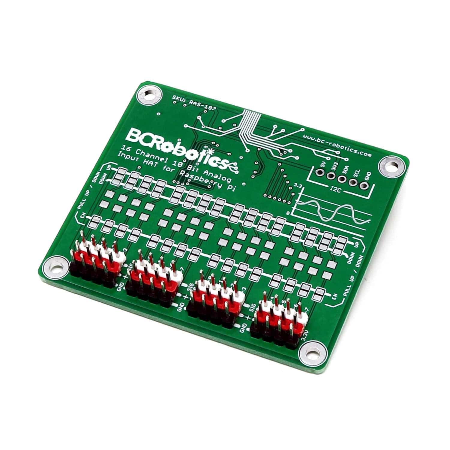 16 Channel Analog Input HAT – ADC for Raspberry Pi by BCRobotics - The Pi Hut