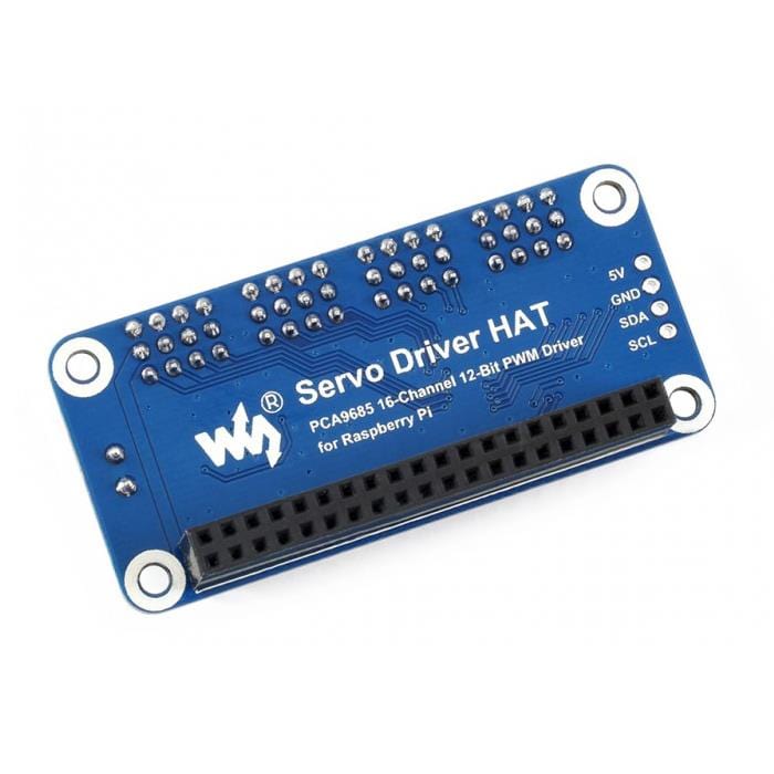 16-Channel Servo Driver HAT for Raspberry Pi (12-bit I2C) by Waveshare - The Pi Hut