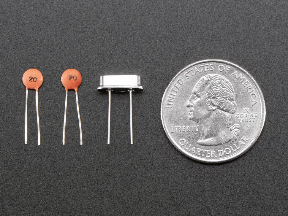 16 MHz Crystal + 20pF capacitors by The Pi Hut - The Pi Hut