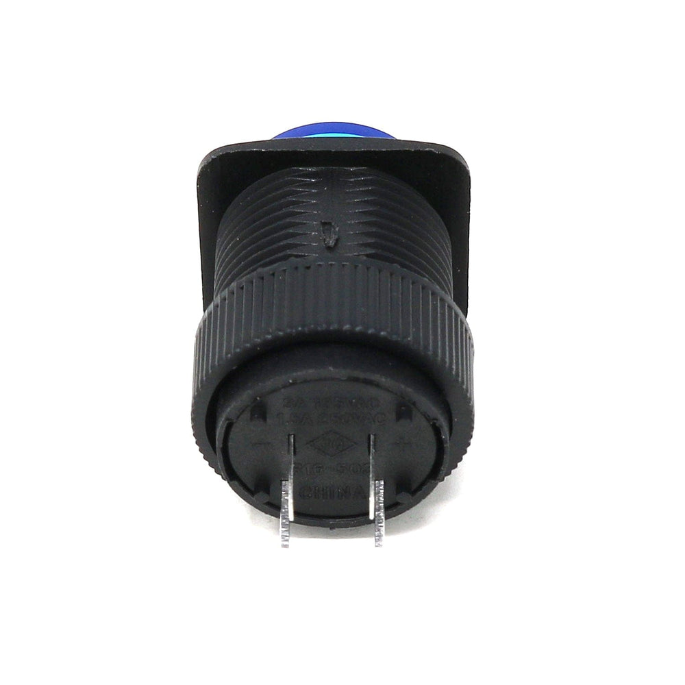 16mm Illuminated Pushbutton - Blue Momentary - The Pi Hut