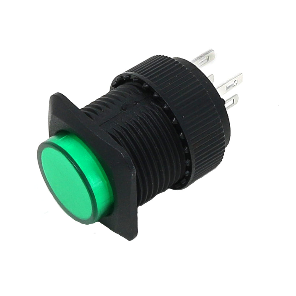 16mm Illuminated Pushbutton - Green Momentary by The Pi Hut - The Pi Hut