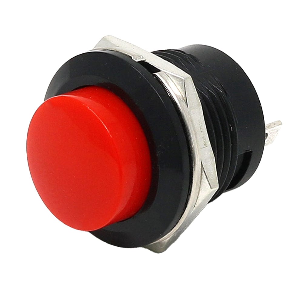 16mm Panel Mount Momentary Pushbutton - Red by The Pi Hut - The Pi Hut