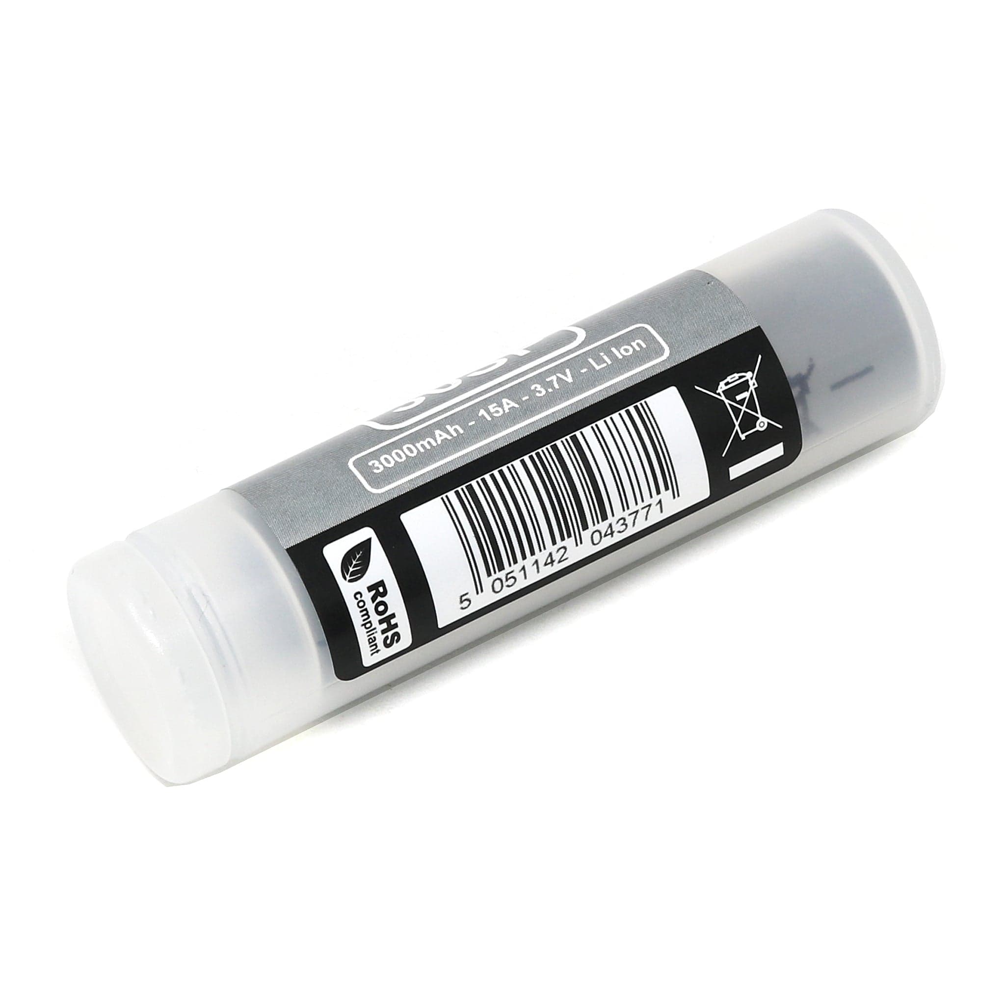 18650 Lithium-ion Rechargeable Cell - 3000mAh 3.7V 15A by The Pi Hut - The Pi Hut