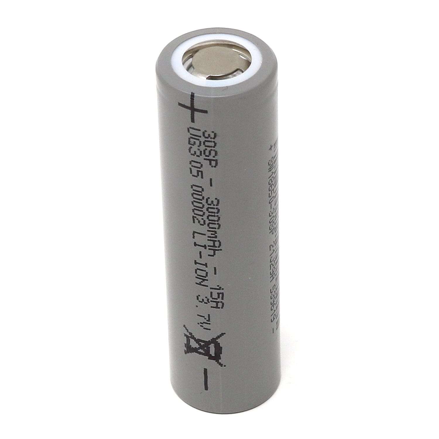 18650 Lithium-ion Rechargeable Cell - 3000mAh 3.7V 15A by The Pi Hut - The Pi Hut