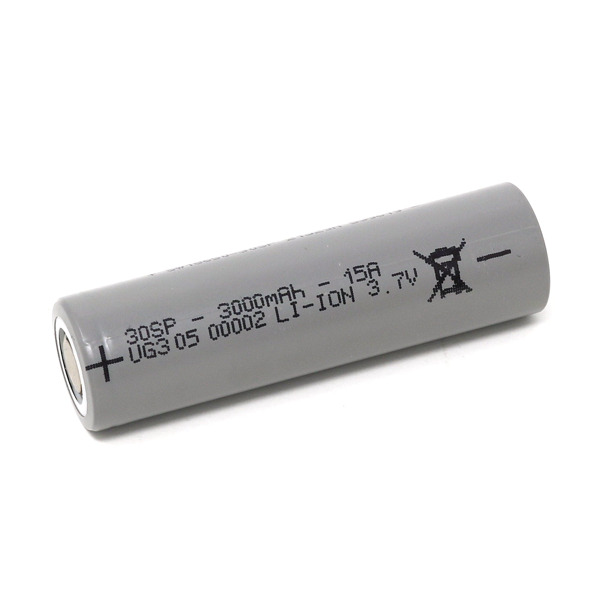 18650 Lithium-ion Rechargeable Cell - 3000mAh 3.7V 15A by The Pi Hut - The Pi Hut