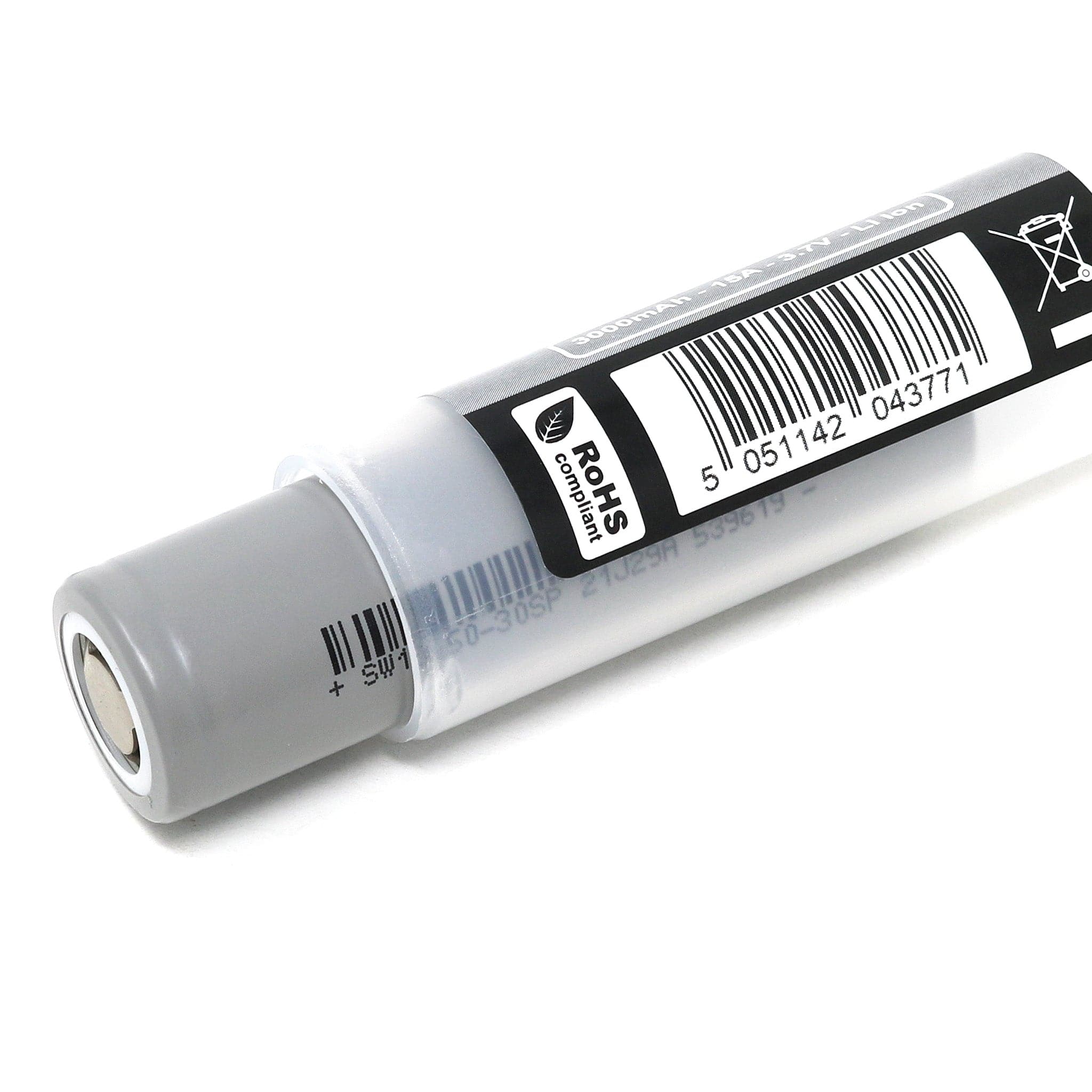 18650 Lithium-ion Rechargeable Cell - 3000mAh 3.7V 15A by The Pi Hut - The Pi Hut