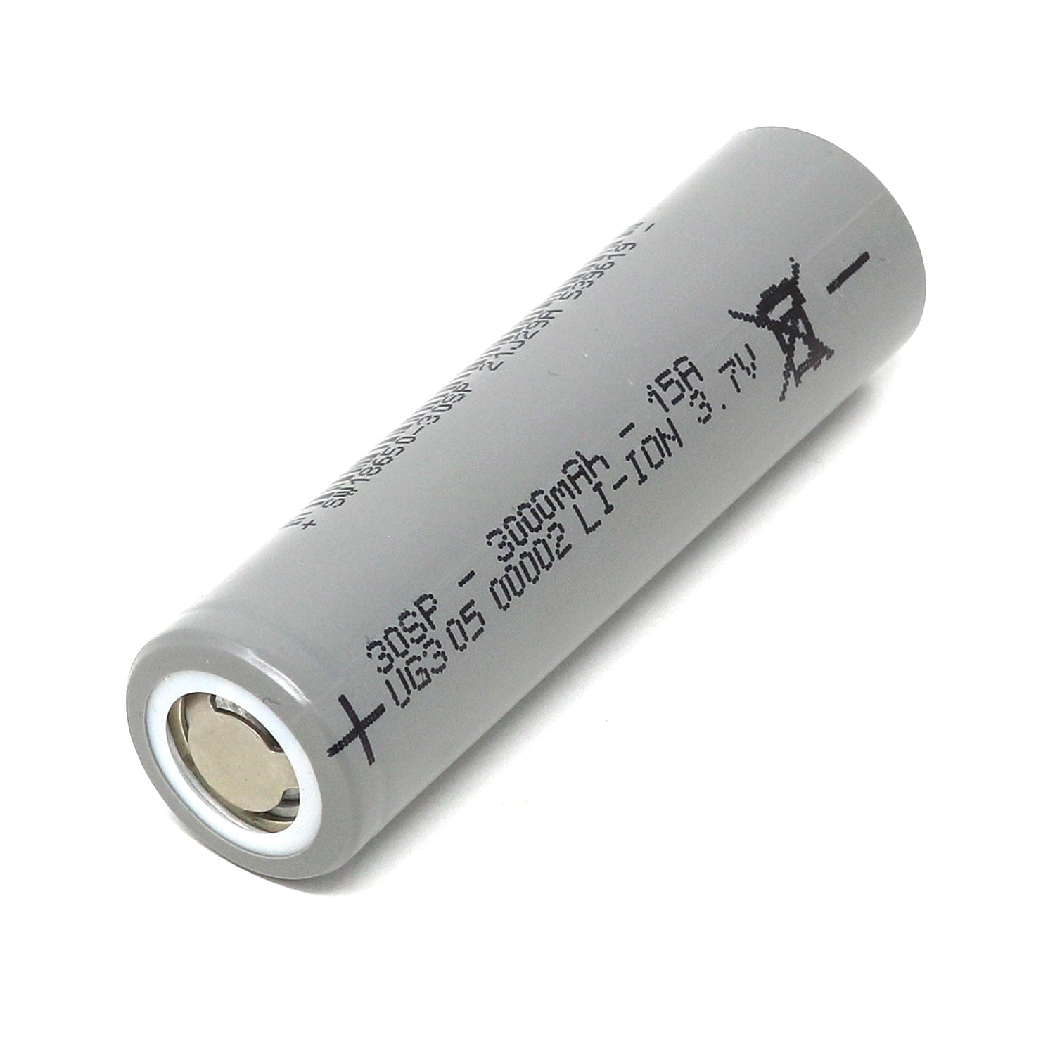 18650 Lithium-ion Rechargeable Cell - 3000mAh 3.7V 15A by The Pi Hut - The Pi Hut