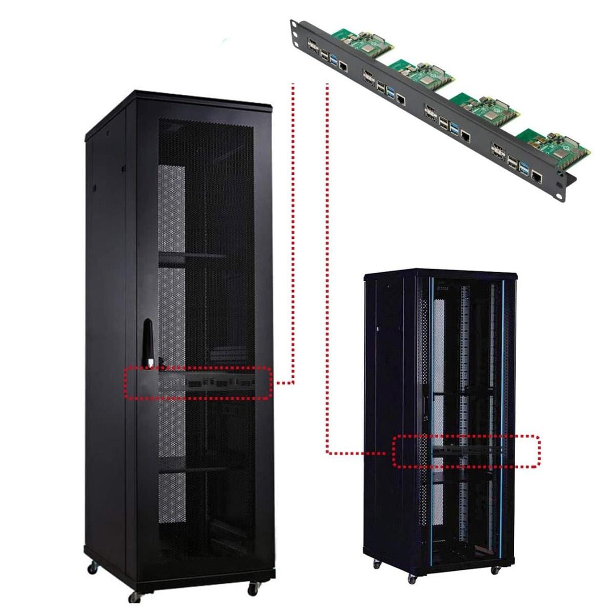 19" 1U Rack Mount for Raspberry Pi 4 with HDMI Adapter Boards by Uctronics - The Pi Hut