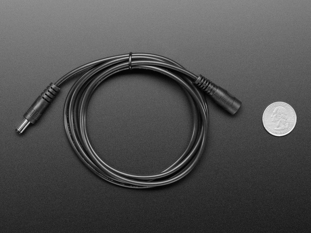 2.1mm female/male barrel jack extension cable (1.5m / 5 ft) by The Pi Hut - The Pi Hut