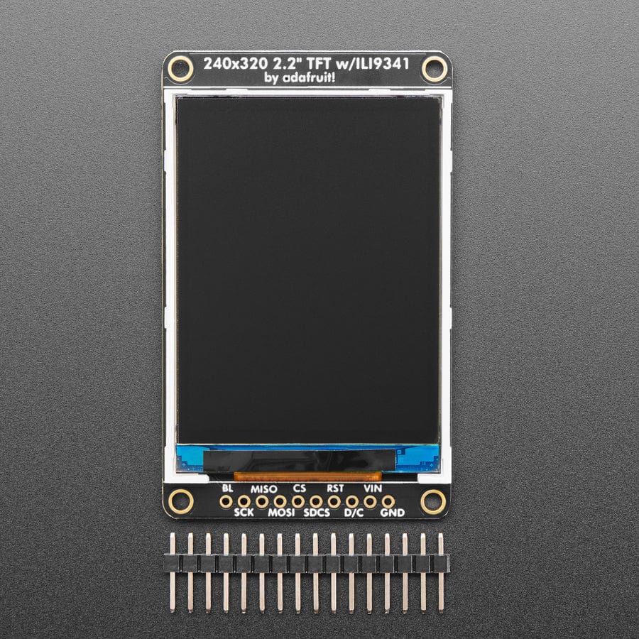 2.2" 18-bit color TFT LCD display with microSD card breakout - EYESPI Connector by Adafruit - The Pi Hut