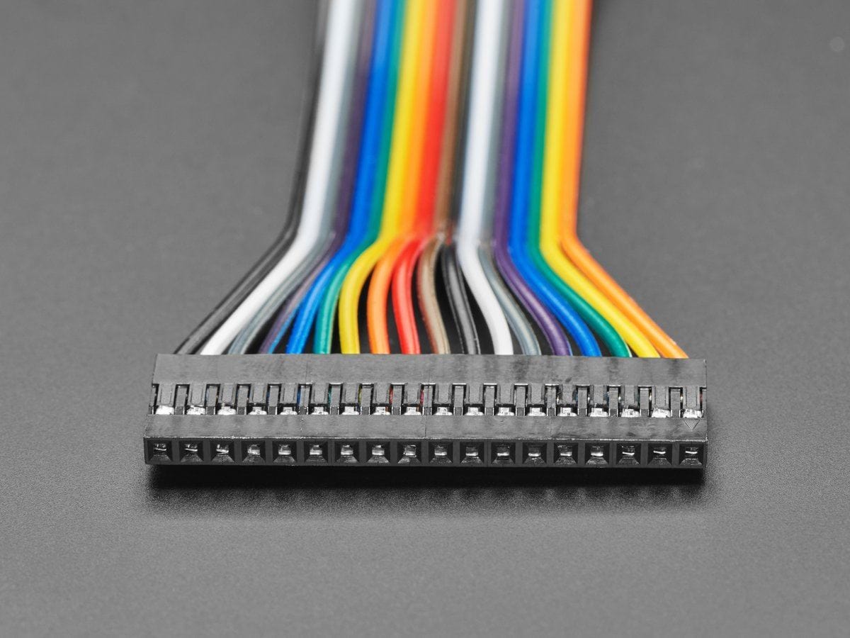 2.54mm 0.1" Pitch 18-pin Jumper Cable - 20cm long by The Pi Hut - The Pi Hut