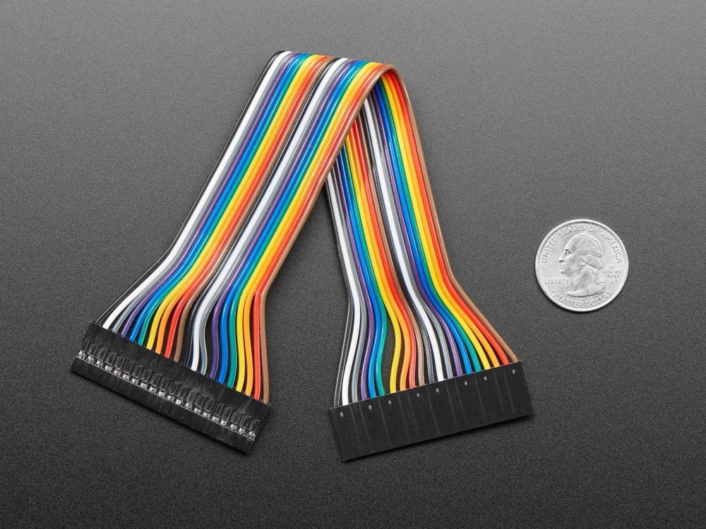 2.54mm 0.1" Pitch 20-pin Jumper Cable - 20cm long by The Pi Hut - The Pi Hut