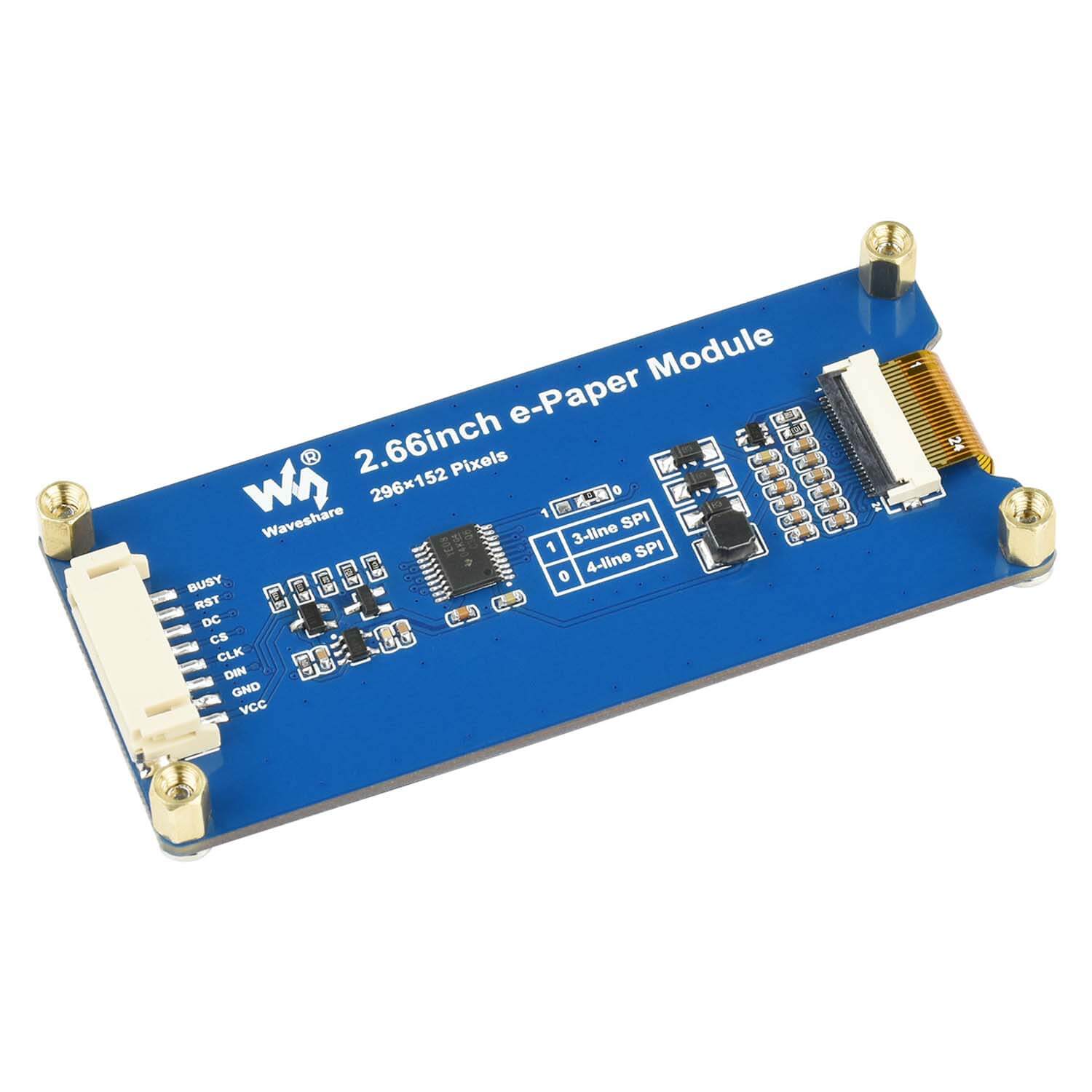 2.66" E-Paper Display Module (Black/White) (296×152) by Waveshare - The Pi Hut