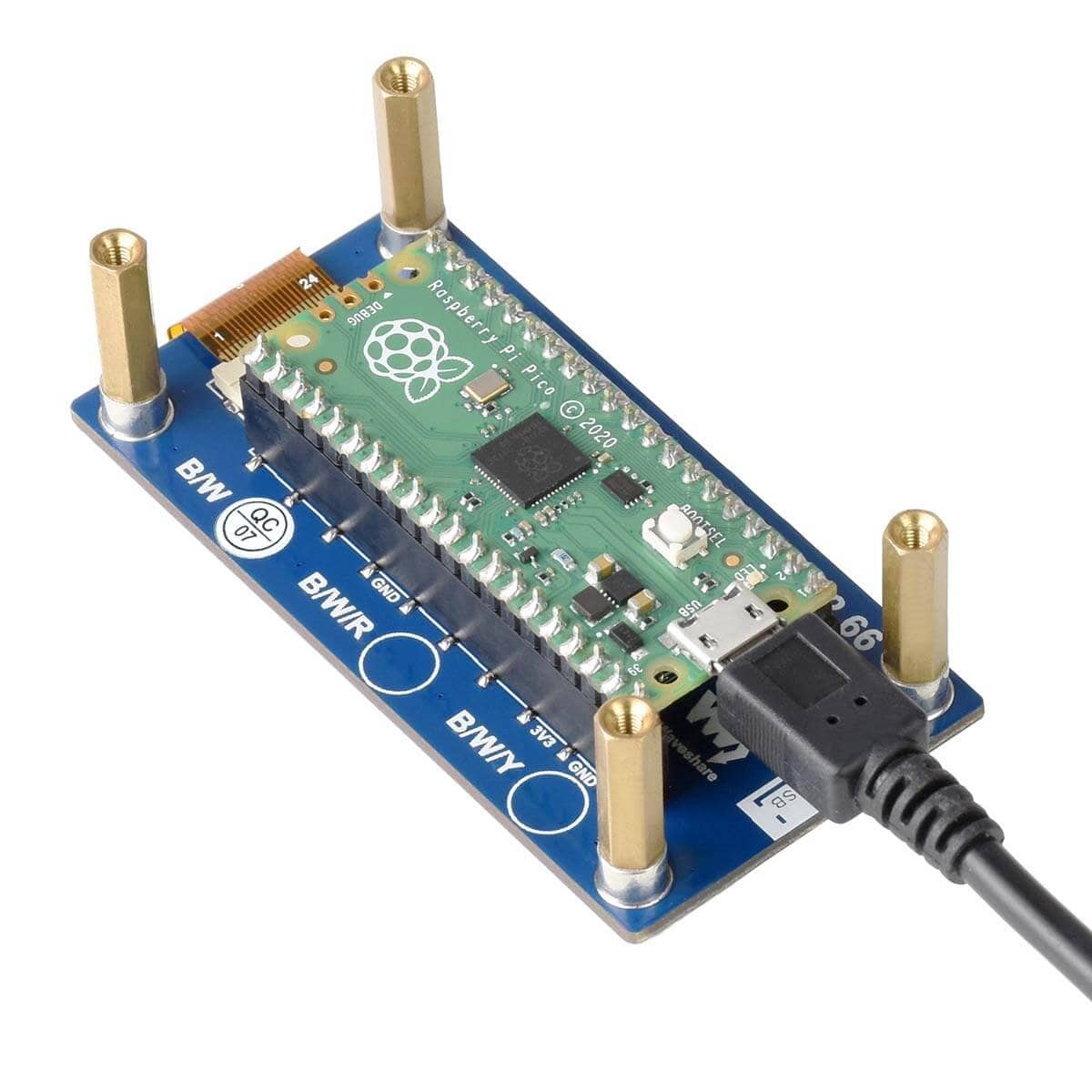2.66" E-Paper Display Module for Raspberry Pi Pico (Black/White) (296×152) - The Pi Hut