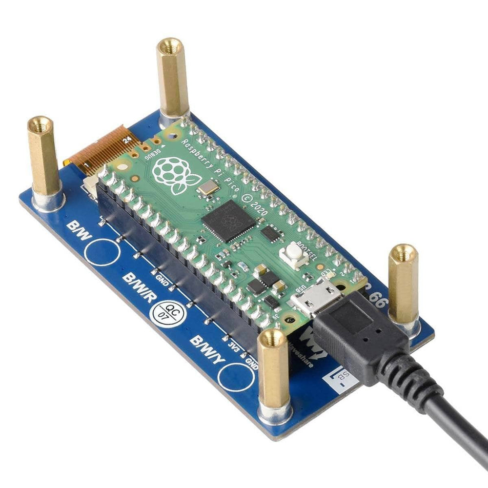 2.66" E-Paper Display Module for Raspberry Pi Pico (Red/Black/White) (296×152) by Waveshare - The Pi Hut
