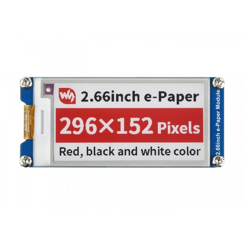 2.66" Red/Black/White E-Ink Display Module (296x152) - The Pi Hut