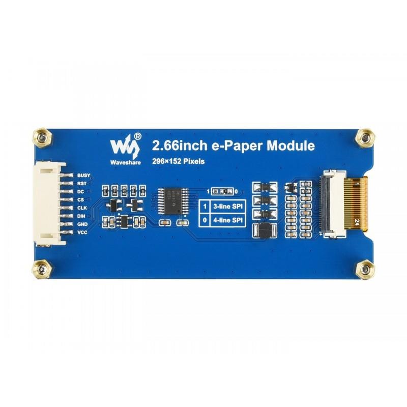 2.66" Red/Black/White E-Ink Display Module (B) (296x152) by Waveshare - The Pi Hut