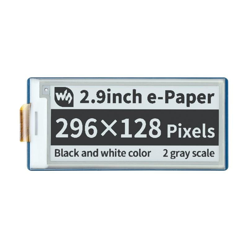 2.9" Black/White E-Ink E-Paper Display Module for Raspberry Pi Pico (296×128) by Waveshare - The Pi Hut