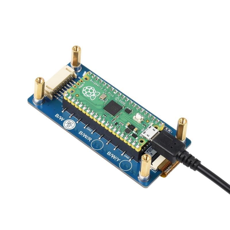 2.9" Black/White E-Ink E-Paper Display Module for Raspberry Pi Pico (296×128) by Waveshare - The Pi Hut