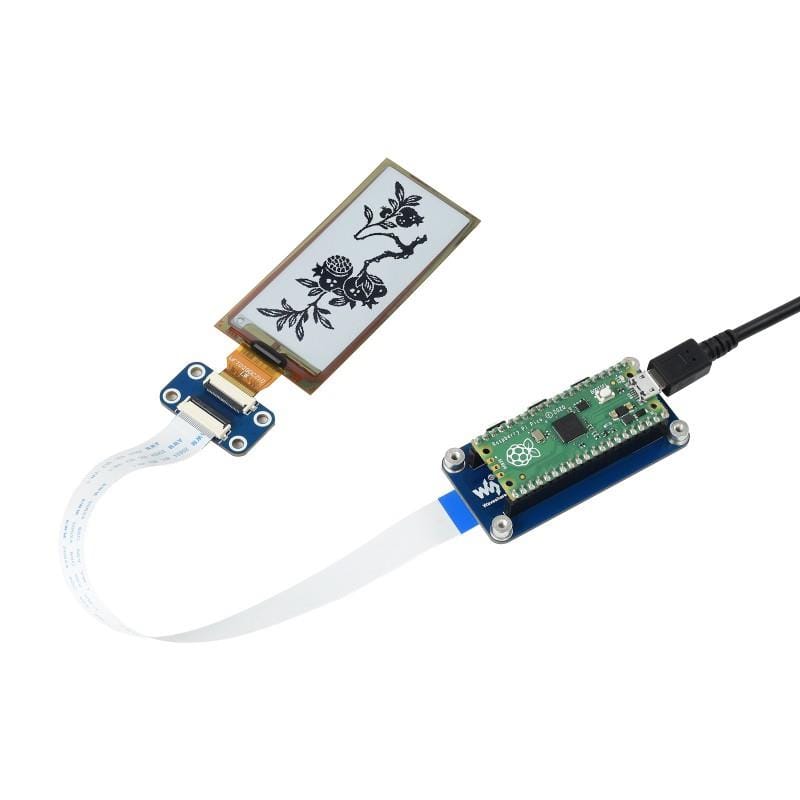 2.9" Flexible E-Paper Display Module for Raspberry Pi Pico (Black/White) (296×128) by Waveshare - The Pi Hut