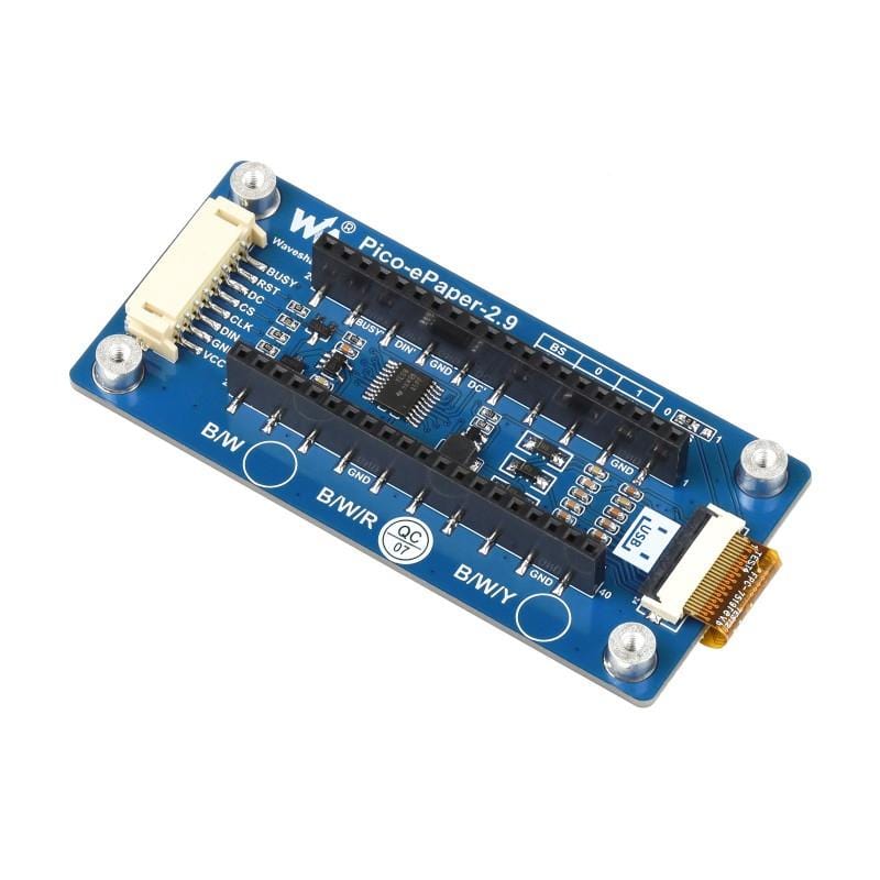 2.9" Red/Black/White E-Ink E-Paper Display Module for Raspberry Pi Pico (296×128) by Waveshare - The Pi Hut