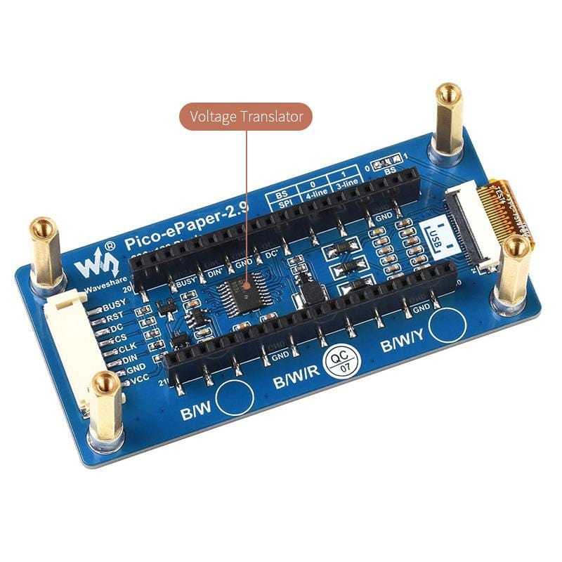 2.9" Red/Black/White E-Ink E-Paper Display Module for Raspberry Pi Pico (296×128) by Waveshare - The Pi Hut