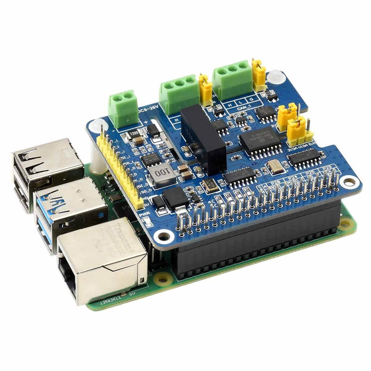 2-Channel Isolated CAN FD Expansion HAT for Raspberry Pi by Waveshare - The Pi Hut