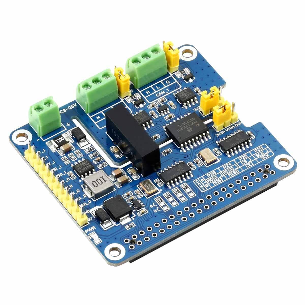 2-Channel Isolated CAN FD Expansion HAT for Raspberry Pi by Waveshare - The Pi Hut