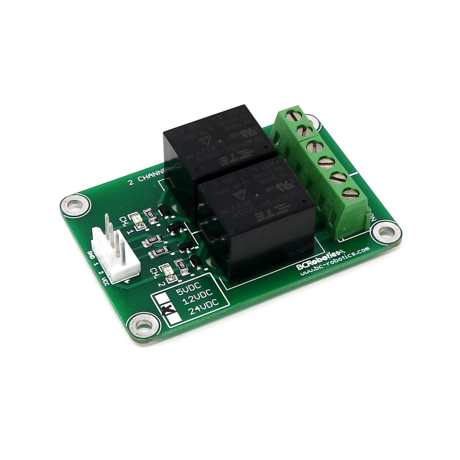 2 Channel Relay Breakout – 12V by BCRobotics - The Pi Hut