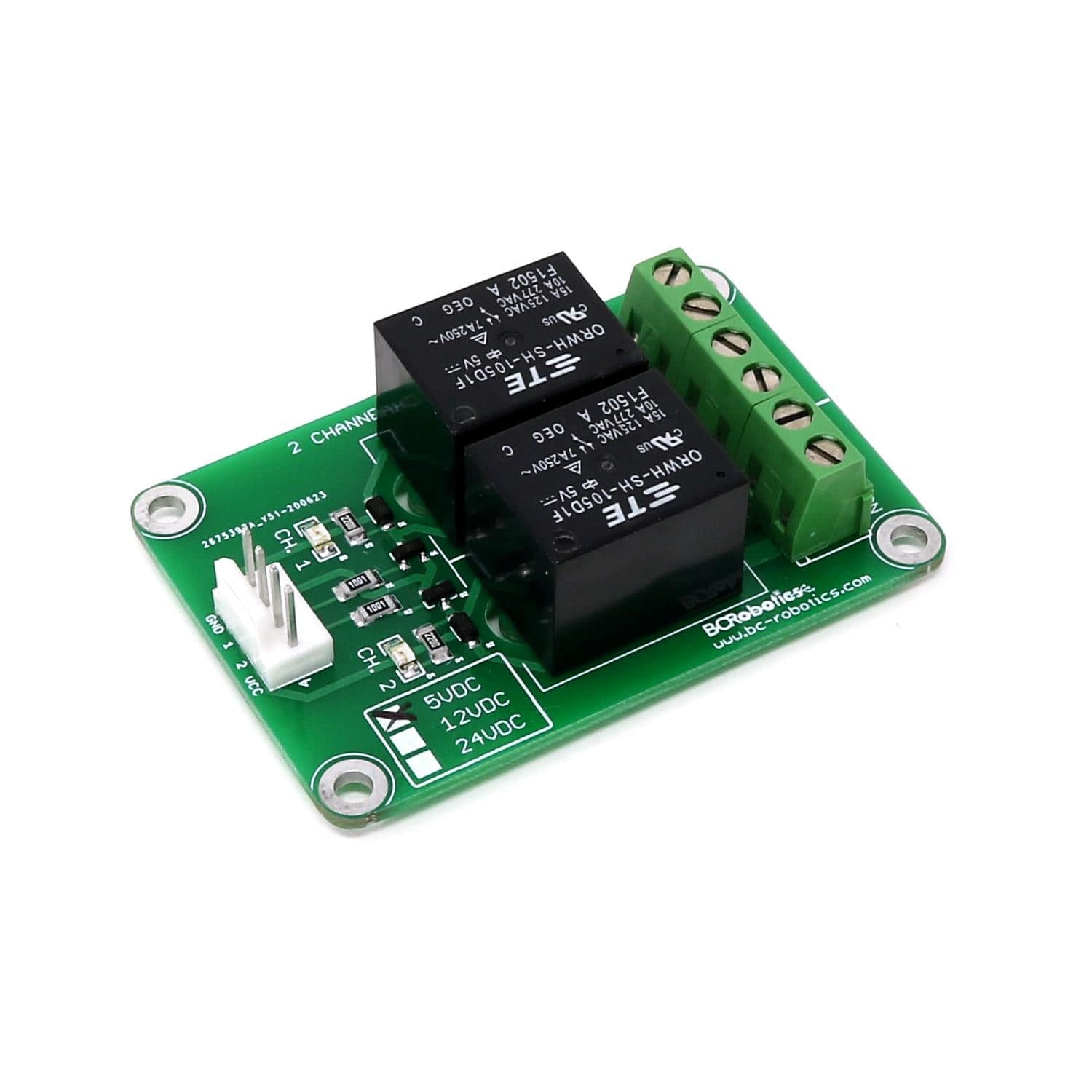2 Channel Relay Breakout – 5V by BCRobotics - The Pi Hut