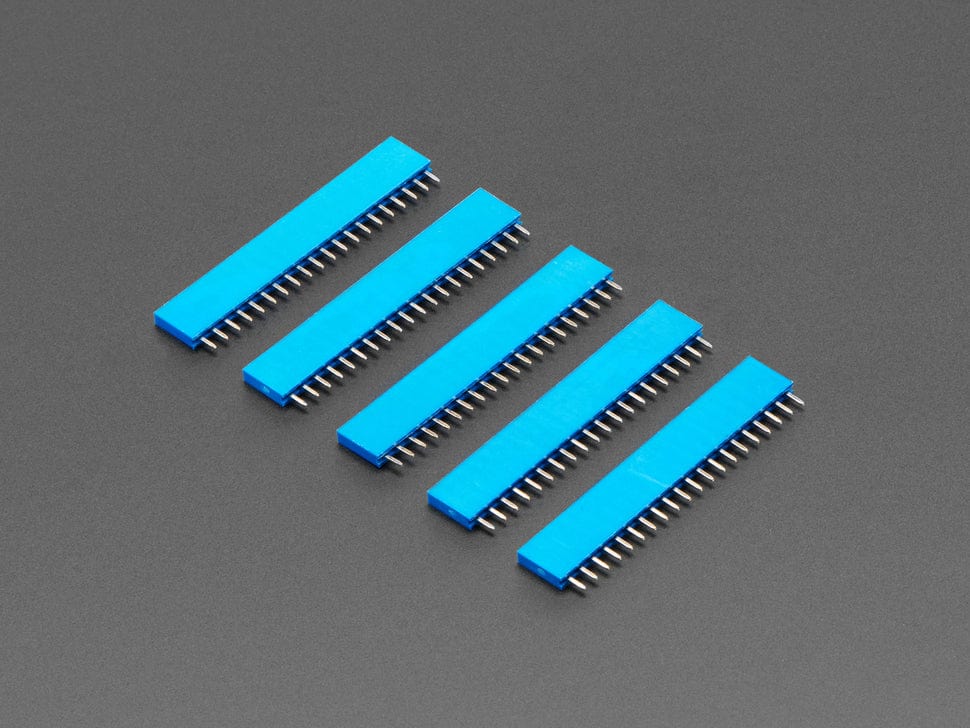 20-pin 0.1" Female Header - Blue - 5 pack by The Pi Hut - The Pi Hut
