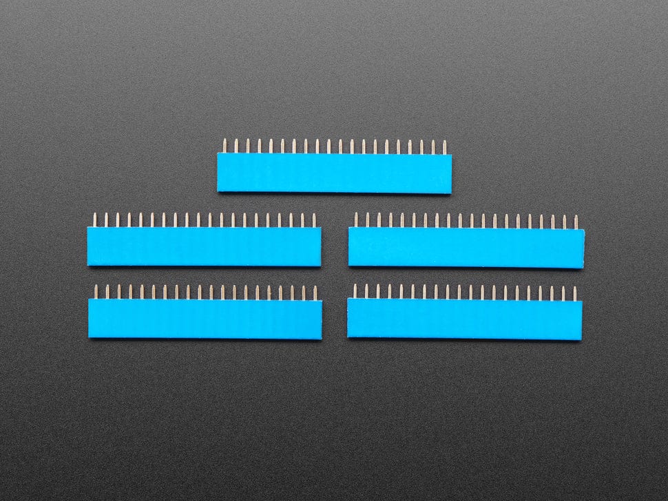20-pin 0.1" Female Header - Blue - 5 pack by The Pi Hut - The Pi Hut