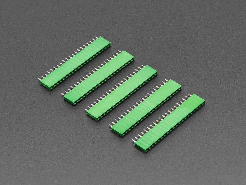 20-pin 0.1" Female Header - Green - 5 pack by The Pi Hut - The Pi Hut