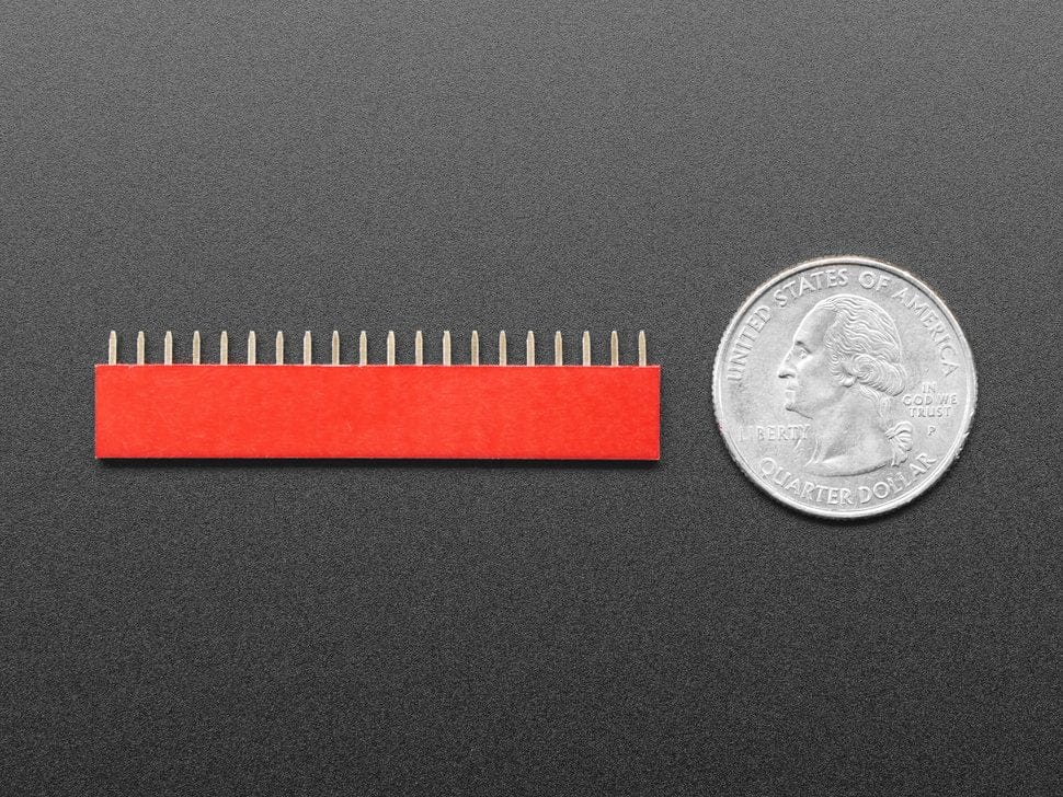 20-pin 0.1" Female Header - Red - 5 pack by The Pi Hut - The Pi Hut