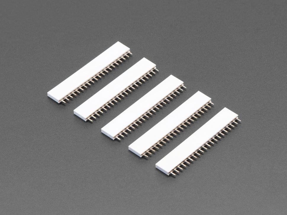 20-pin 0.1" Female Header - White - 5 pack by The Pi Hut - The Pi Hut