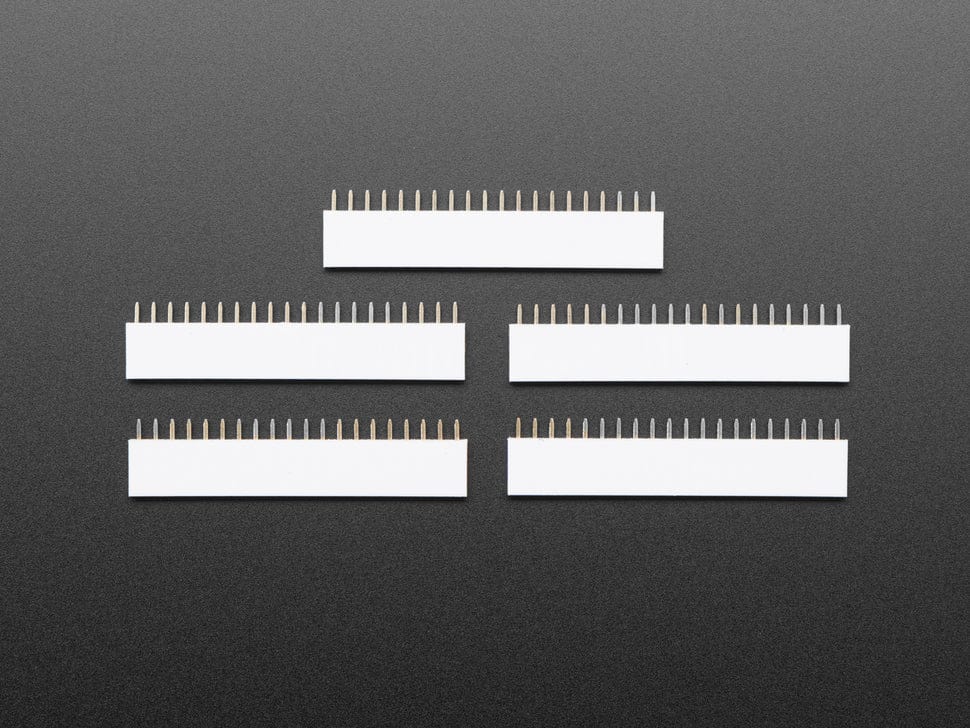 20-pin 0.1" Female Header - White - 5 pack by The Pi Hut - The Pi Hut