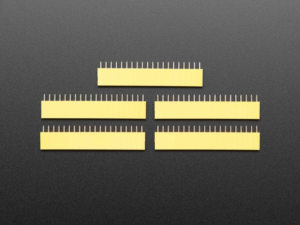 20-pin 0.1" Female Header - Yellow - 5 pack by The Pi Hut - The Pi Hut