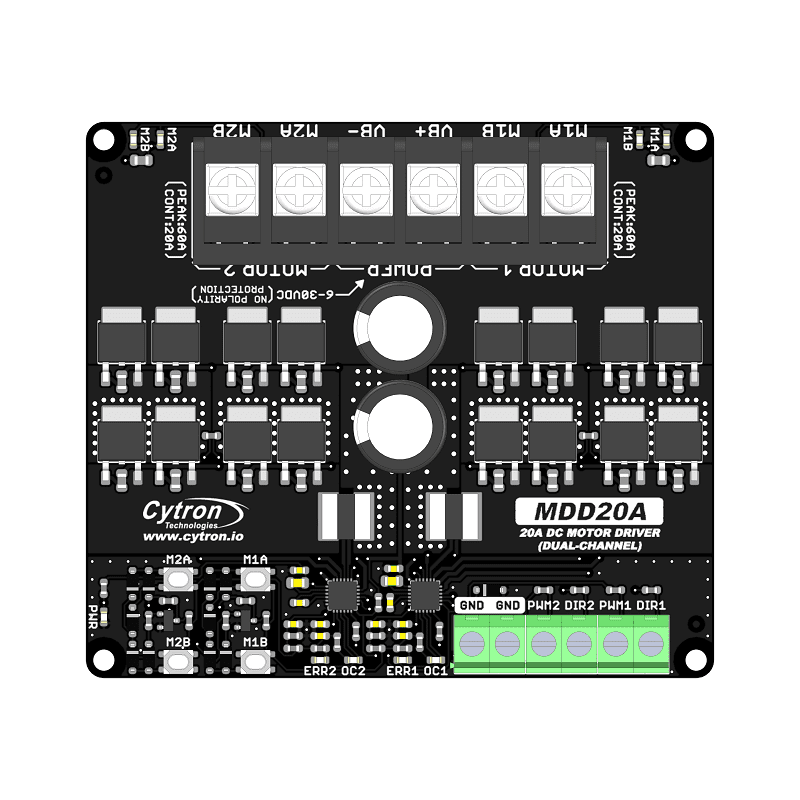 20A 6V-30V 2-Channel DC Motor Driver - The Pi Hut