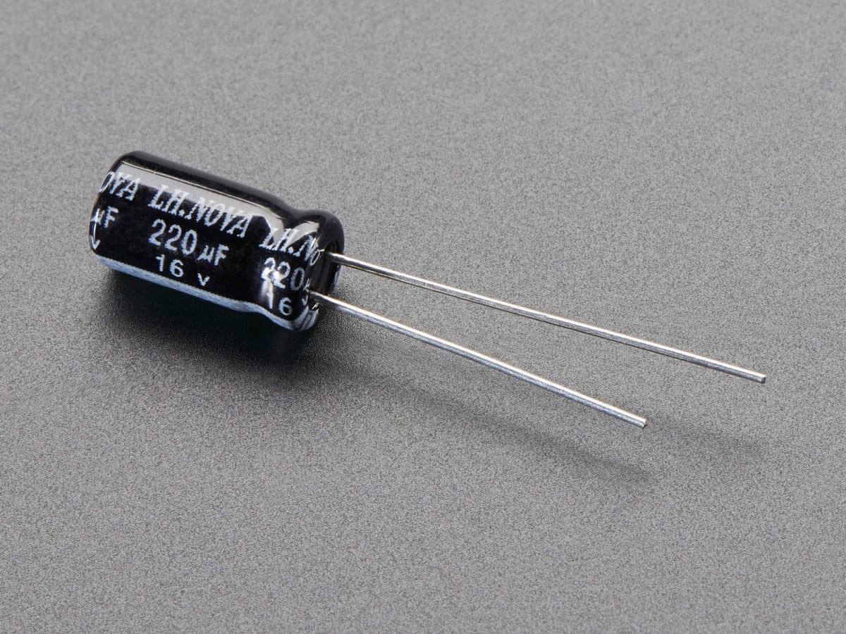220uF 16V Electrolytic Capacitors - Pack of 10 by The Pi Hut - The Pi Hut