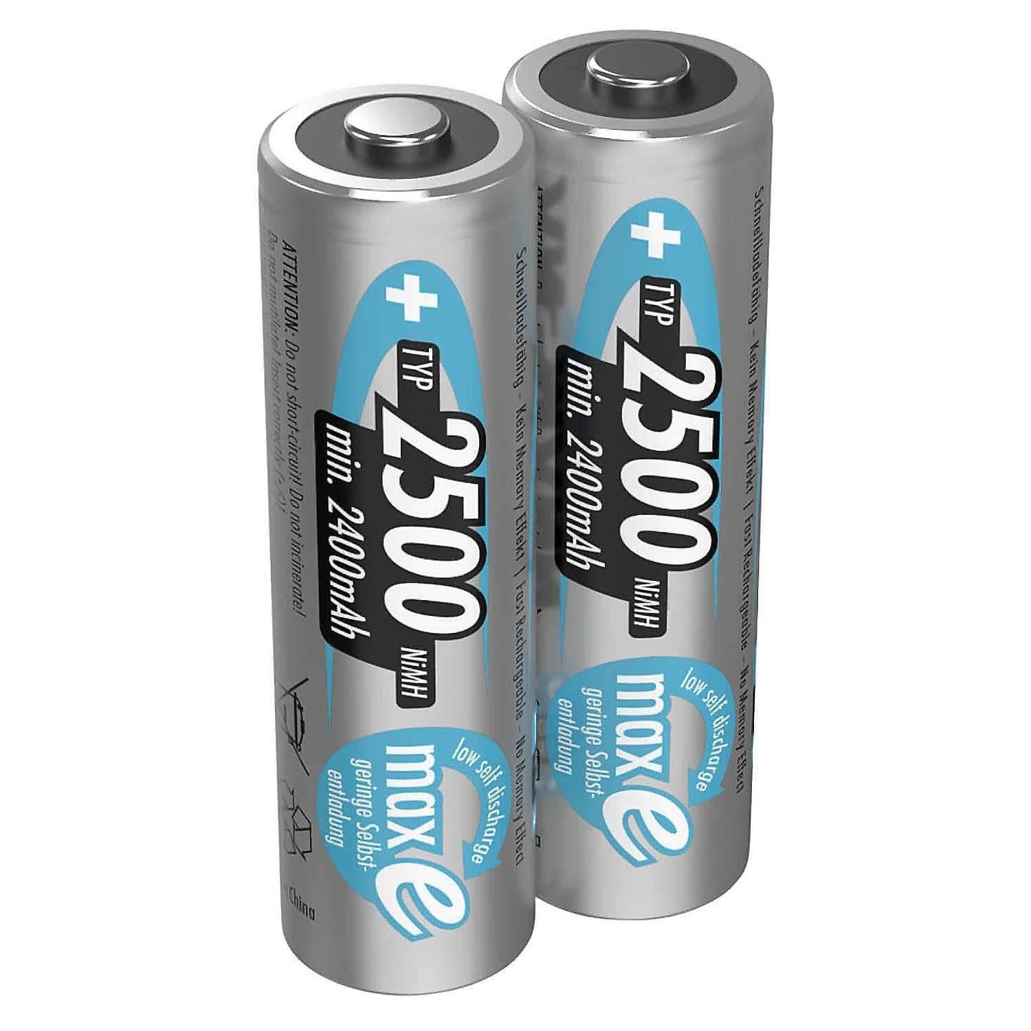 2500mAh NiMH Rechargeable AA Batteries (2-Pack) by ANSMANN - The Pi Hut